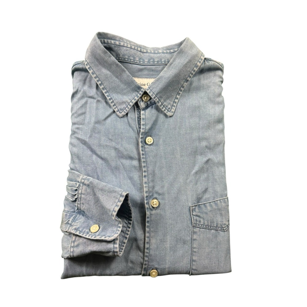 Officine Generale Chambray Lightwash Men's L/S Button Front Size Small